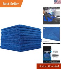 Edgeless Microfiber Cleaning Towels 10-Pack - 16x16 Inches, Royal Blue