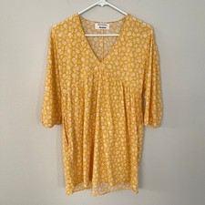 Reformation Yellow Floral 'Baja' Mini Dress w/ Pockets (XS)