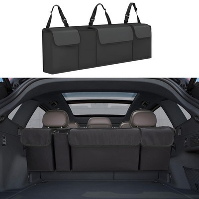 Tioollev Car Trunk Organizer, Backseat Hanging Large Storage with Black 