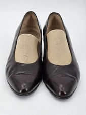 Salvatore Ferragamo Spectator Wingtip Pumps Women 7 B Brown Black Made in Italy
