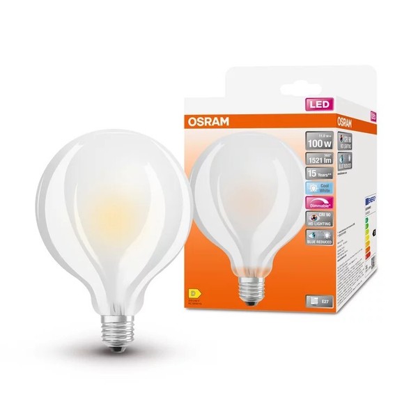 Osram E27 Superstar Plus Globe Led GlüHbirne In Kugelform Dimmbar 11W Wie 100W-image