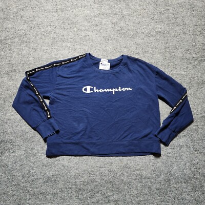 Crewneck Blue Champion Crop Top Hood Sweatshirt Crop Top Champion