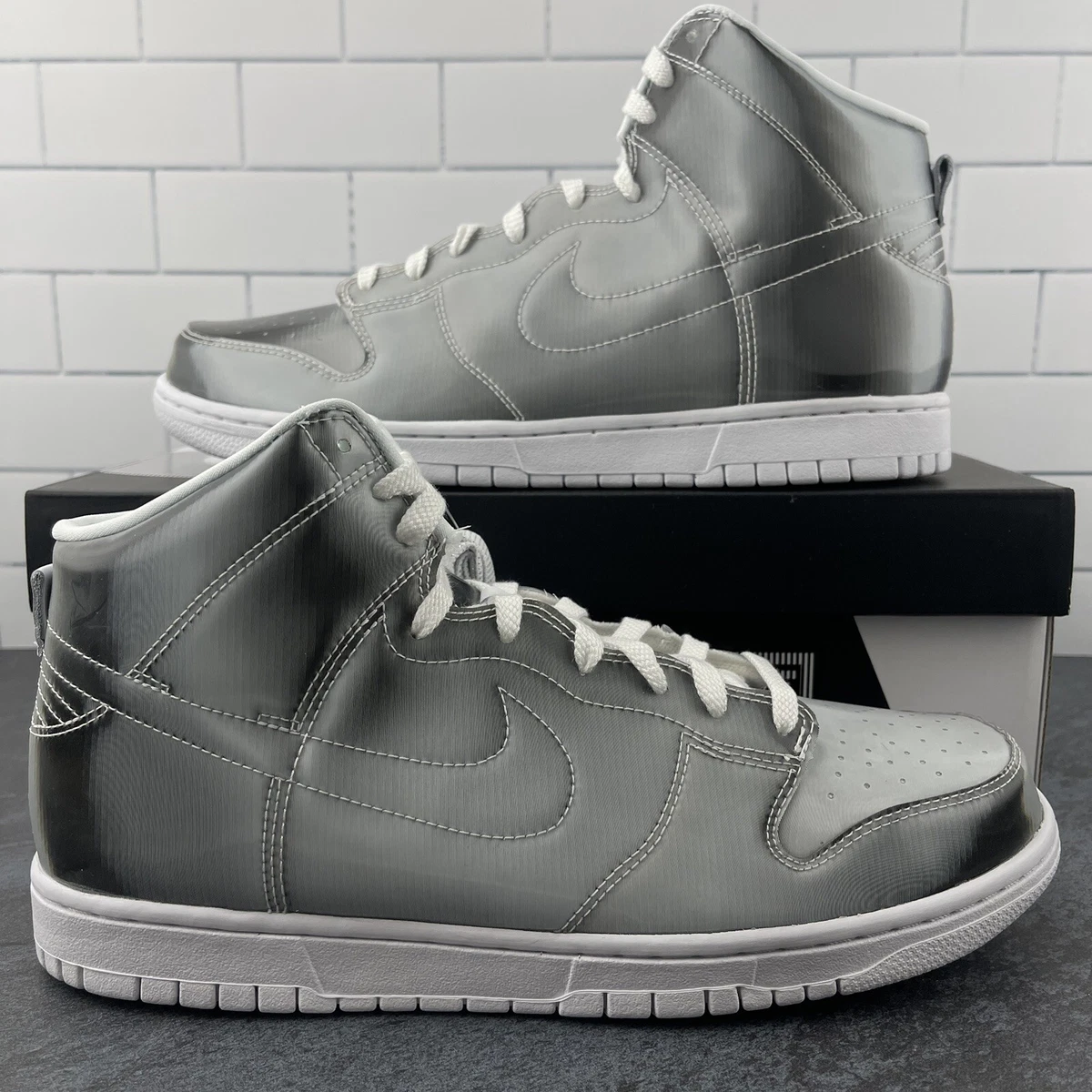 Nike Dunk High Clot Flux Size 10.5 Mens Holographic Metallic Silver Yin and Yang