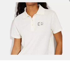 COACH Solid Gradient Pique Polo Cotton Shirt Size US XL New With Tag