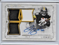 2014 TOPPS MUSEUM COLLECTION LE'VEON BELL AUTO SIGNATURE TRIPLE PATCH GOLD 9/25