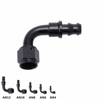 2PCS Push On Lock Hose End Fitting Adapter Aluminum for Oil/Fuel/Gas Hose/Line