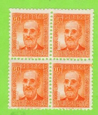 ESPAÑA 1938 EDIFIL 740** FERMÍN SALVOECHEA BONITO BLOQUE DE 4