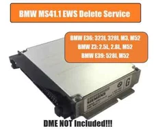 96-99 BMW 323 328 Z3 M3 E36 E39 MS41.1 DME EWS Delete Service