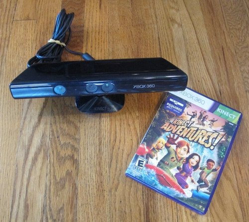 Microsoft Kinect Sensor for XBox 360 with Kinect Adventures - Model 1414 -Tested