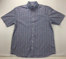 Johnnie-O Men's Large Prep-Formance Short Sleeve Button-Up Shirt French Blue