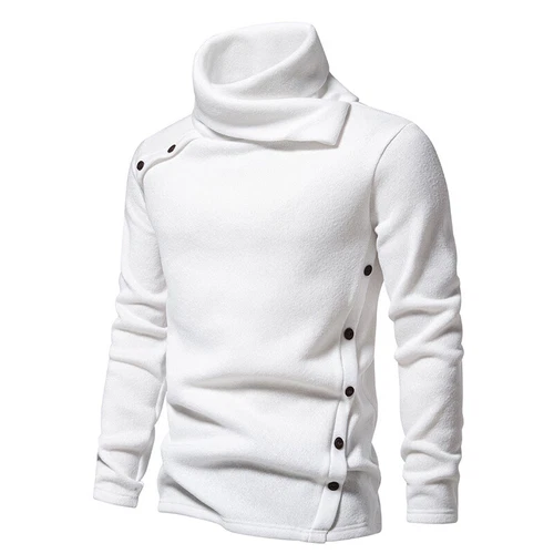 British Style Mens Casual Pile Neck High Collar Long Sleeve Pullover Top Sweater - Bild 5 von 28
