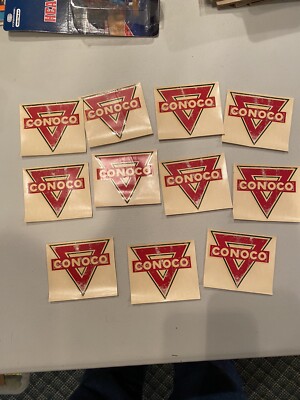 11 Conoco Hya Lac Window Sign Decal Meyercord Co 1946 1940s Vintage Stickers