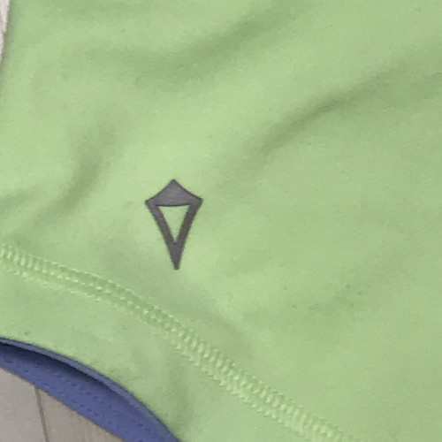 Ivivva Girls Size 12 Green Purple Gray Cross Back Workout Tank Top Built in Bra - Picture 7 of 12