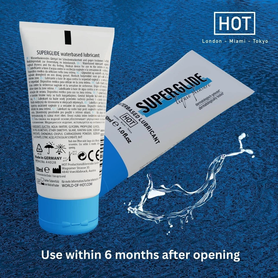HOT Superglide Liquid Pleasure Waterbased Lubricant Lubrificante A Base D'Acqua - Immagine 2 di 4
