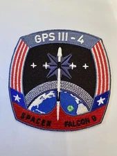 Mission GPSIII-SV04 SpaceX Falcon 9 logo Crewed Flight Patch
