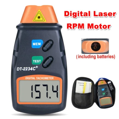 LCD Digital Tachometer Non Contact Laser Photo RPM Tach Motor Meter Speed Gauge