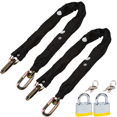8 mm 3 Fuß Stahl Sicherheit Motorrad Motorrad Kettenschloss & Vorhängeschloss x 2