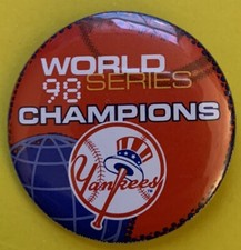 1998 World Series Champions New York Yankees Vintage MLB baseball Button pin AL