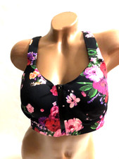 Victoria's Secret VSX Knockout Front Close Sports Bra Black Floral NWT