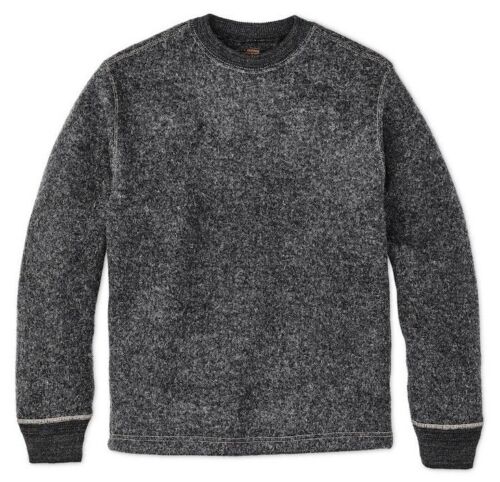 Filson Keyport Wool Crewneck 20263579 Charcoal Heather Gray Black Sweater Shirt - Afbeelding 1 van 8