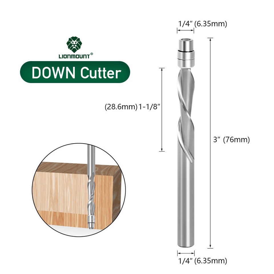1/4" 6mm Shank Flush Trim Router Bit Solid Carbide UP/DOWN Compression