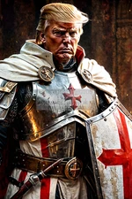 PRESIDENT DONALD TRUMP AS KNIGHTS TEMPLAR CHRISTIAN SOLDIER 4X6 AI PHOTO