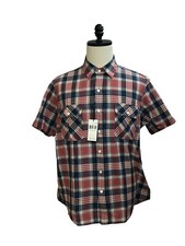 Polo Country Ralph Lauren Shirt Mens Large Navy Red Plaid Pockets Button Down
