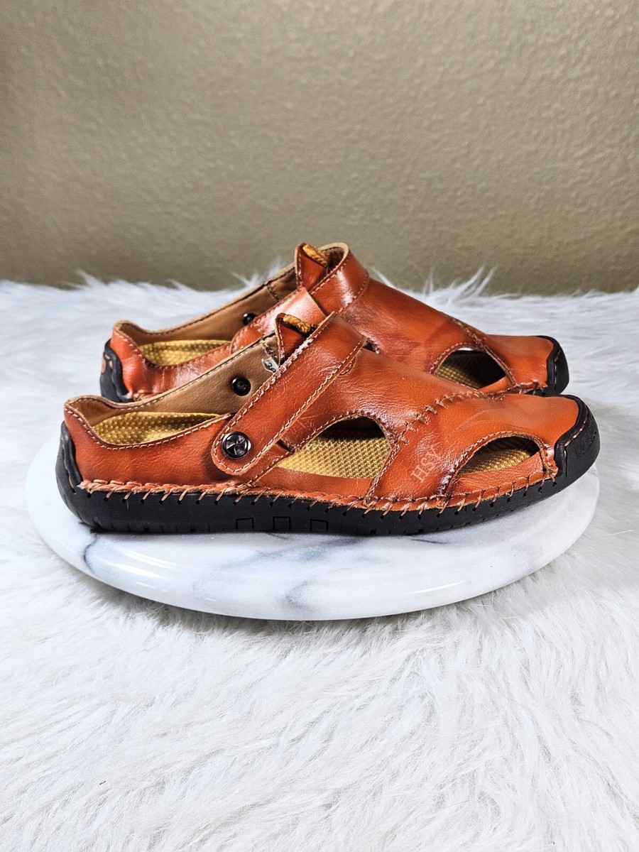 HSY Brown Leather Men\'s Sports Sandals Size 39 HSY Brown Leather Men main image 2