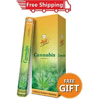 Flute Fragrant Charcoal Incense Sticks Cannabis Hexa 6 Packs - 120 Sticks Total