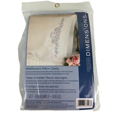 Dimensions 73197 WILDFLOWERS Set of Stamped Pillowcases Embroidery Kit