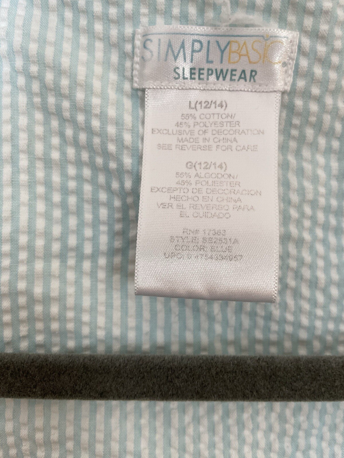 Simply Basic Short Robe Zip Front Blue Seersucker… - image 3