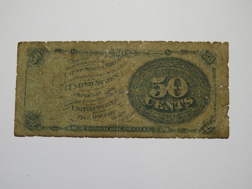 $.50 Fourth Issue Fractional Currency Obsolete Bank Note Bill 4th Stanton! - Picture 2 of 2