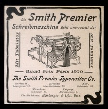 Alte Werbung Reklame 1902 Schreibmaschine The Smith Premier (3) Typewriter & Co.