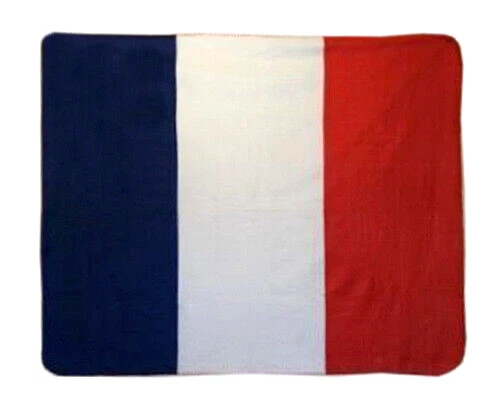 FRANCE FLAG FLEECE BLANKET 50"x60" French Travel Throw Cover Tricolore Français - Image 2 of 2