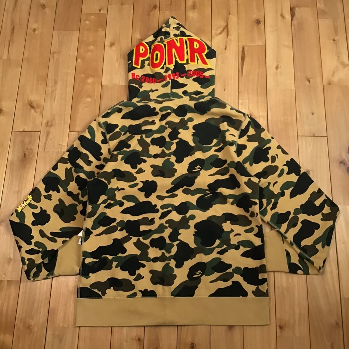 BAPE 1st camo yellow shark full zip hoodie A Bathing Ape Size XL