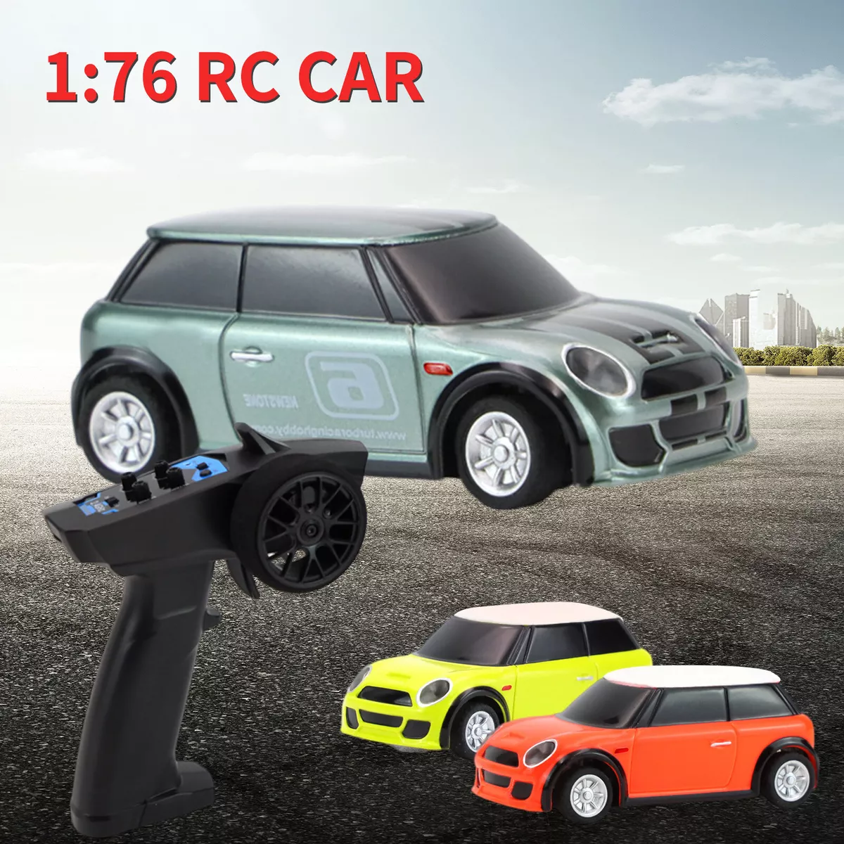 Turbo Racing 1/76 Scale Drift RC Car Mini Remote Control Car W/ Gyro XMAS  Gift