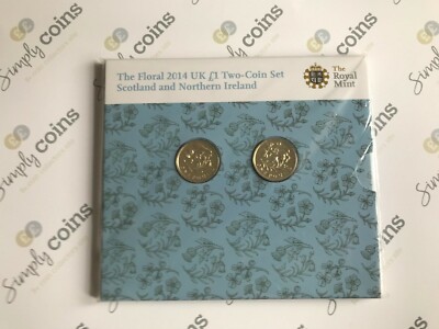 ROYAL MINT 1 POUND COINS 2014 FLORAL SCOTLAND & IRELAND ORIGINAL PACK