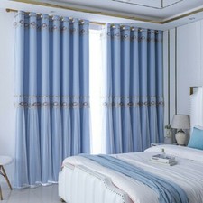1pc Blackout Curtains Double-Layer Yarn Tulle Princess Window Drape Eyelets Ring