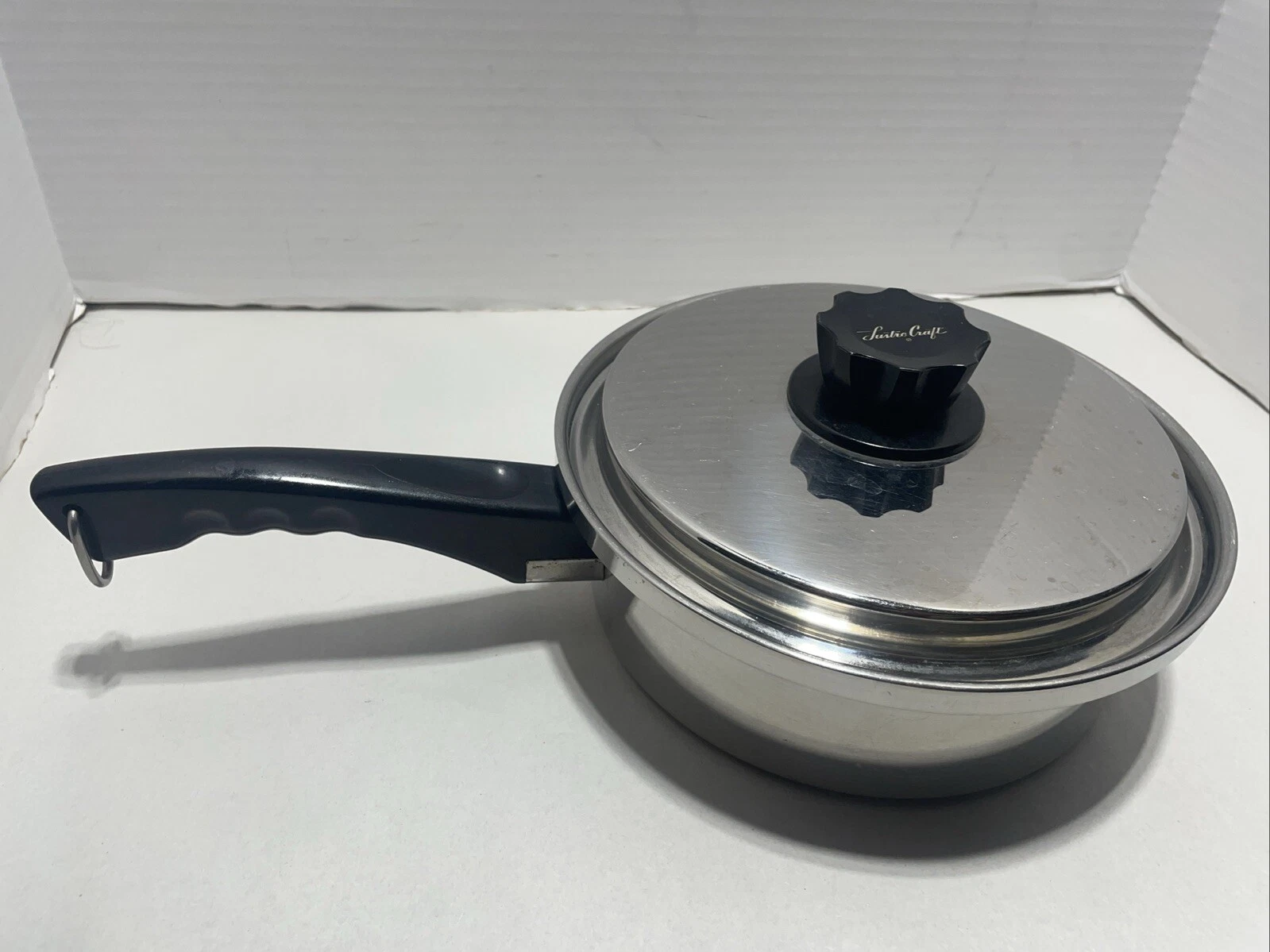 Vintage Lustre Craft Stainless Steel 5 ply 8" Sauce Pan and Lid Made In USA