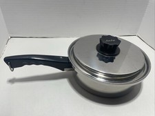 Vintage Lustre Craft Stainless Steel 5 ply 8" Sauce Pan and Lid Made In USA