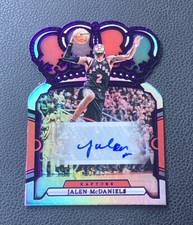 2023-24 CROWN ROYALE JALEN MCDANIELS AUTOGRAPH DIE CUT PURPLE AUTO /25