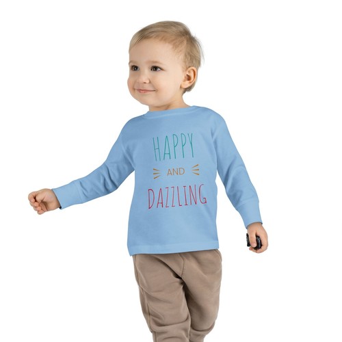Happy and Dazzling Toddler Long Sleeve Tee, Kids Gift, Birthday Outfit, Cute - Picture 12 of 33