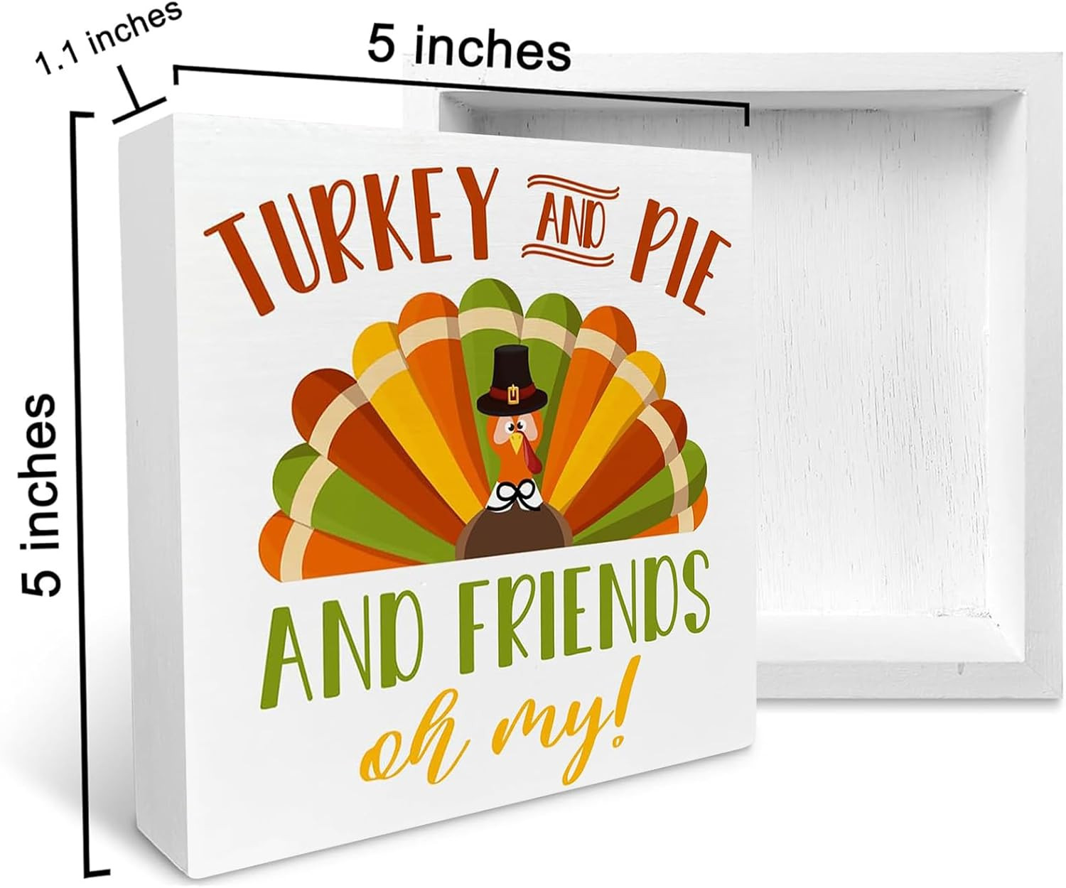 Motivational Bible Verse Wooden Box Sign for Home and Office Decor 5x5 Inch