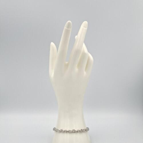 8" 925 Sterling Silver Round Diamond Accent 5mm Infinity Link Bracelet - Picture 4 of 12
