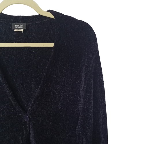 Eileen Fisher Womens Sweater Size S Knit Cardigan Chenille Rayon Single Button - Picture 5 of 5