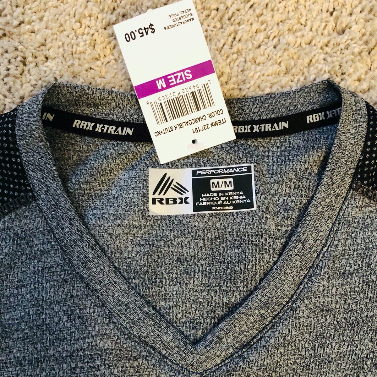 ③ RBX X-Train performance T-shirt V-neck short sleeve color Charcoal