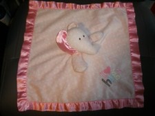 Carters Just One year Elephant Pink dot I Love Heart hugs Security Blanket P60 