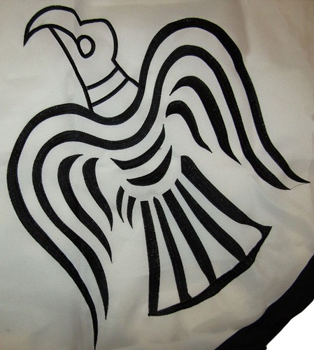 3x4 Embroidered Viking Raven White Black 600D 2 Ply Nylon Flag 3'x4' Clips - Picture 5 of 10