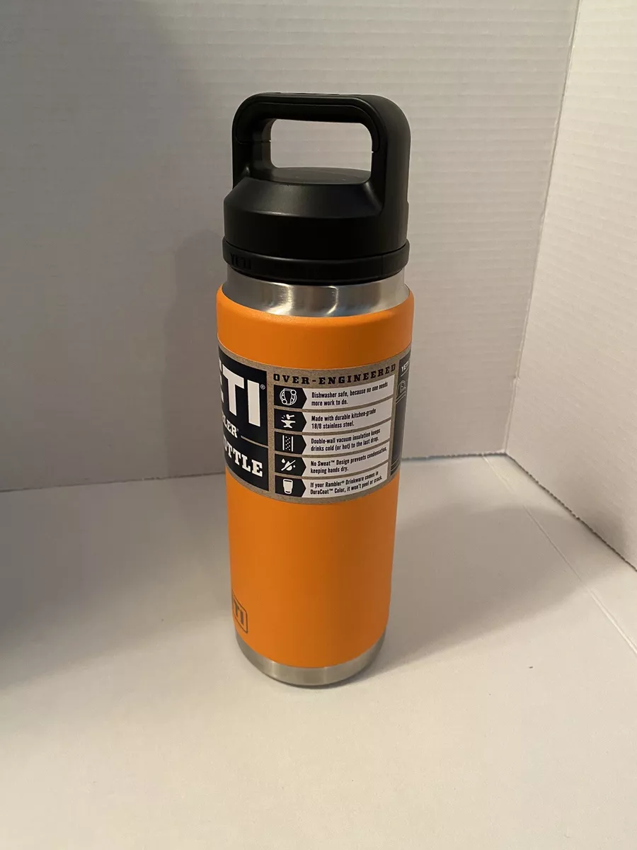 Yeti Rambler 26 oz Bottle with Matching Straw Cap Lid King Crab Orange KCO  NWT