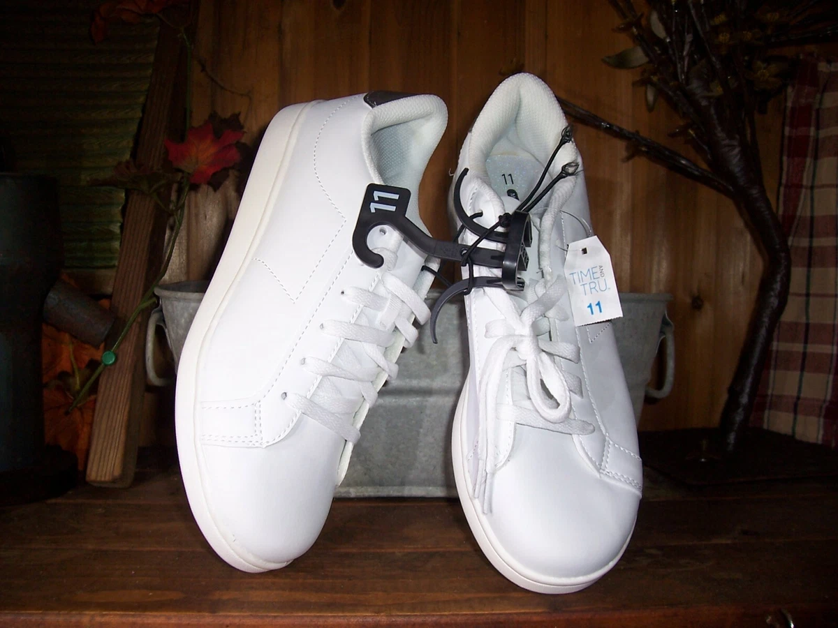 Time and Tru Shoes Womens Classic Sneakers White Low Top Memory Foam Size  7.5 | eBay